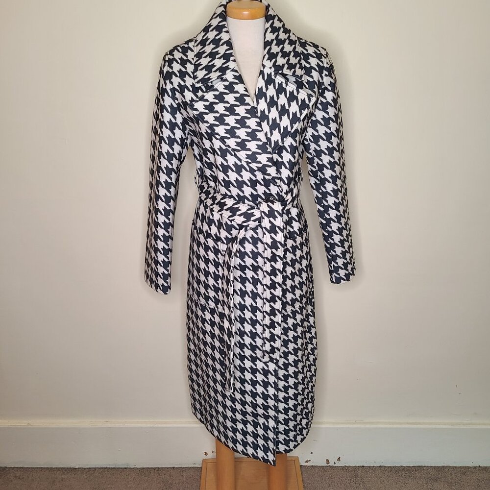 NVLT Belted Lined Herringbone Trench Coat - Size Medium NWT